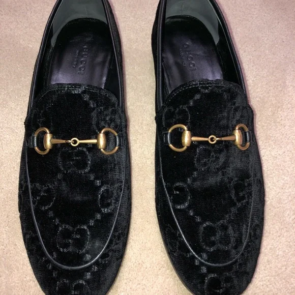 Gucci Jordaan Velvet GG Loafers - Picture 2 of 5